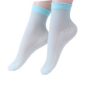 China supplier custom cotton bottom transparent ladies woman sheer nylon silk socks